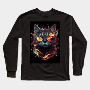 Psychedelic Space Cat Long Sleeve T-Shirt